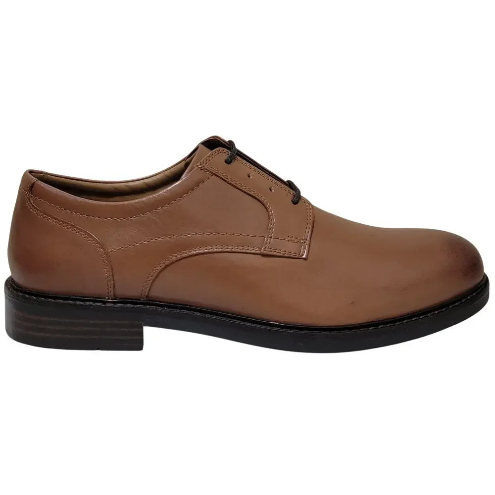 Johnston & Murphy Men Mason Plain Toe Derby Oxfords Size US 10M Brown Leather